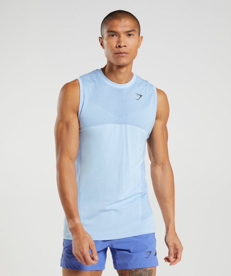 Gymshark Apex Seamless Muskelshirt Herren Hellblau | 01972PREK