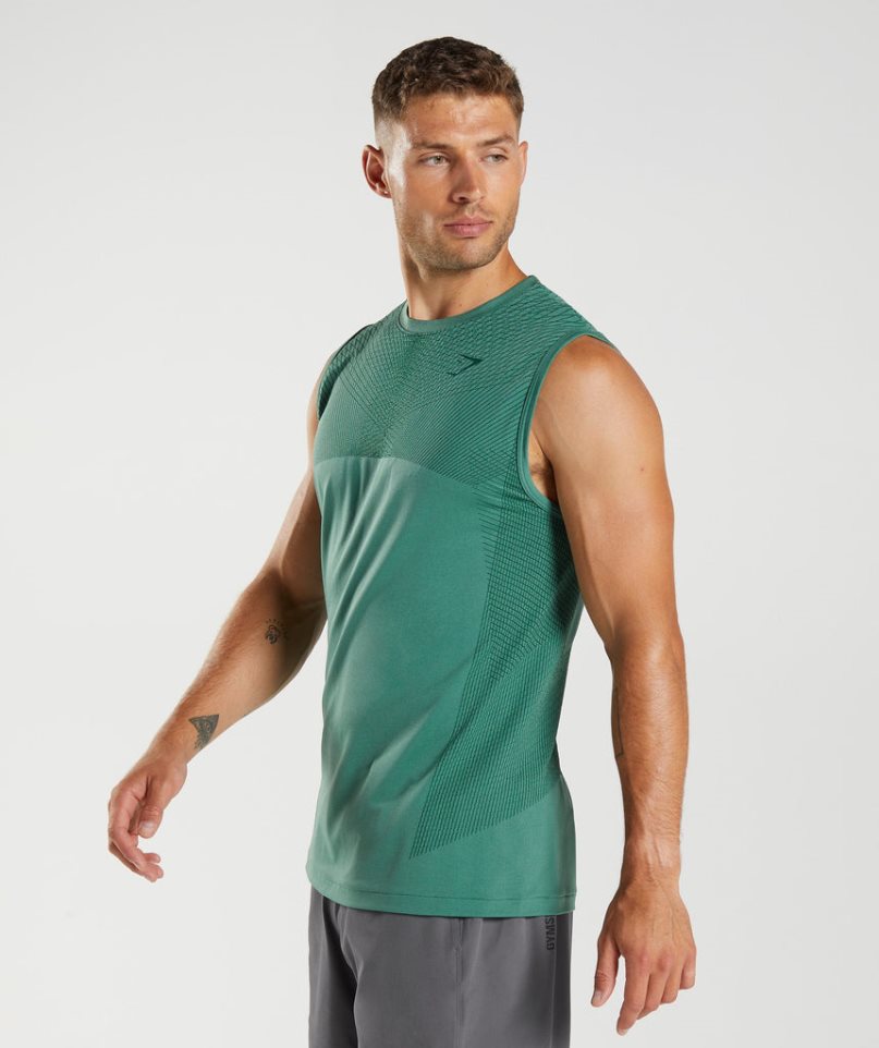 Gymshark Apex Seamless Muskelshirt Herren Grün | 23541FTAW