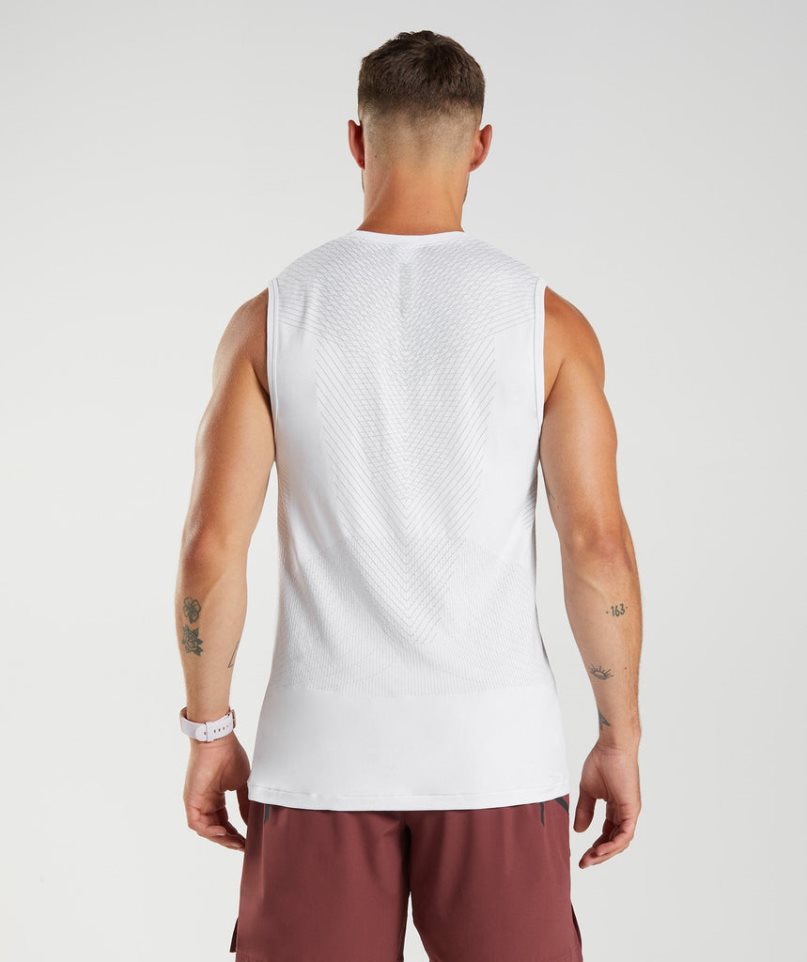 Gymshark Apex Seamless Muskelshirt Herren Weiß | 49618HNIY