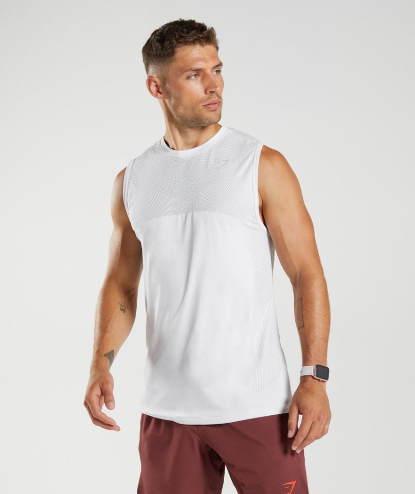 Gymshark Apex Seamless Muskelshirt Herren Weiß | 49618HNIY