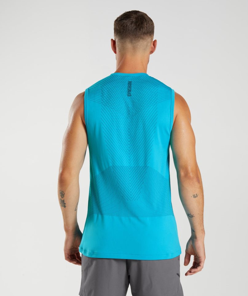 Gymshark Apex Seamless Muskelshirt Herren Blau | 67982VOBR