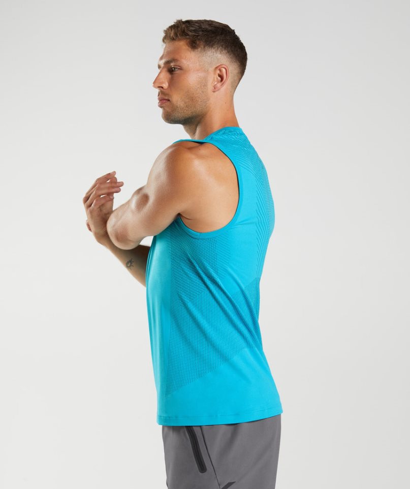 Gymshark Apex Seamless Muskelshirt Herren Blau | 67982VOBR