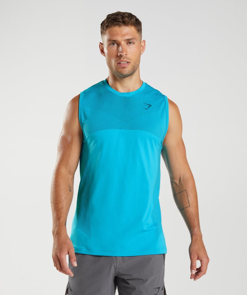 Gymshark Apex Seamless Muskelshirt Herren Blau | 67982VOBR