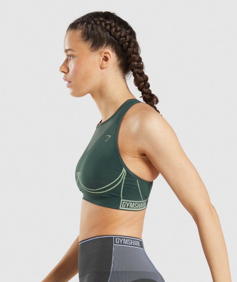 Gymshark Apex Seamless Sport Bh Damen Grün | 46985YNKM