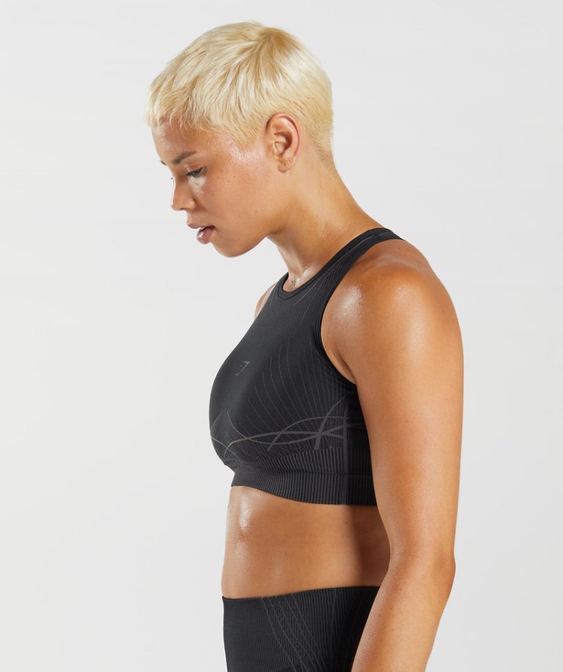 Gymshark Apex Seamless Sport Bh Damen Schwarz | 82095POEL