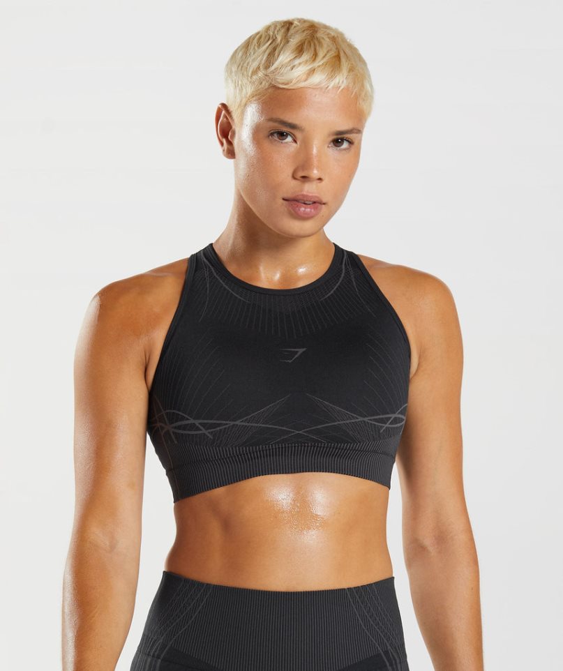 Gymshark Apex Seamless Sport Bh Damen Schwarz | 82095POEL