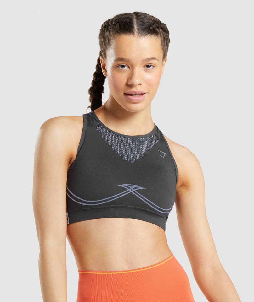 Gymshark Apex Seamless Sport Bh Damen Schwarz | 86712FAEI