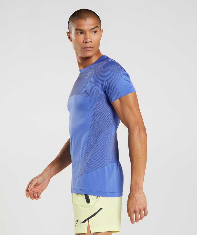 Gymshark Apex Seamless T-shirts Herren Blau | 97403IWGX