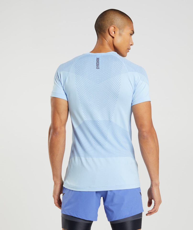 Gymshark Apex Seamless T-shirts Herren Hellblau | 90481QEHK