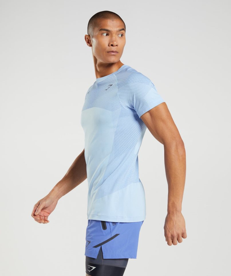 Gymshark Apex Seamless T-shirts Herren Hellblau | 90481QEHK