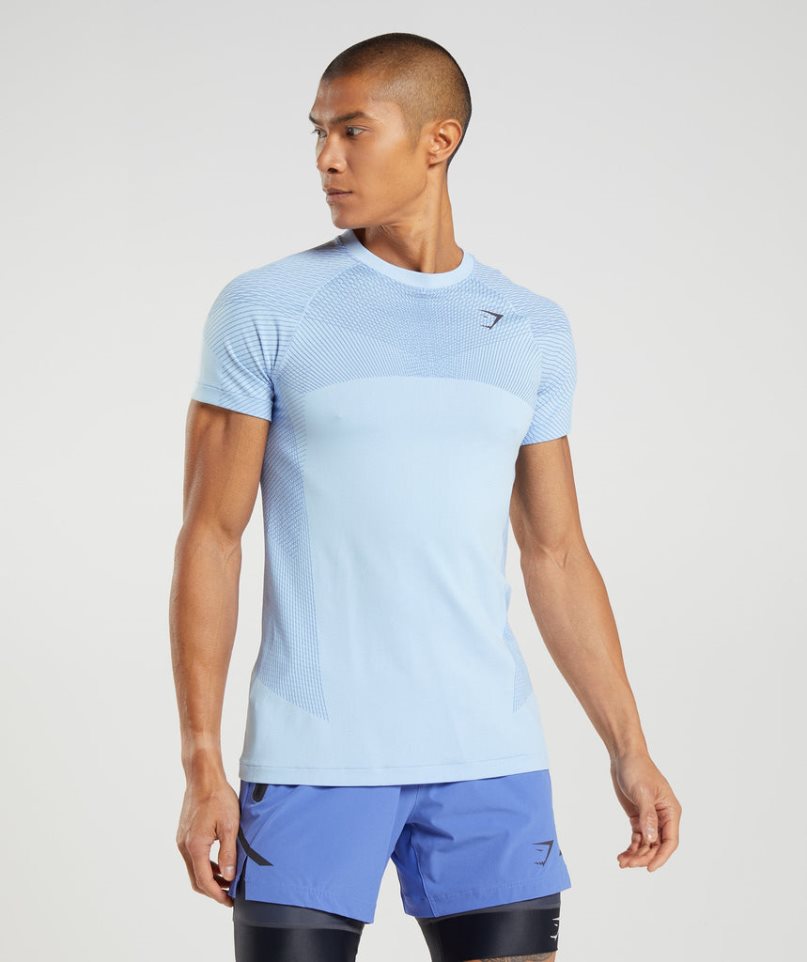 Gymshark Apex Seamless T-shirts Herren Hellblau | 90481QEHK