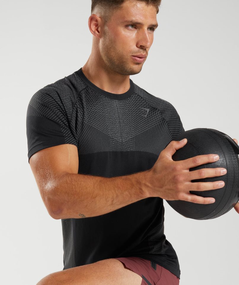 Gymshark Apex Seamless T-shirts Herren Schwarz | 51078KPZO