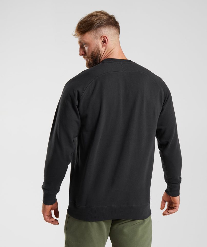 Gymshark Apollo Crew Sweatshirts Herren Schwarz | 02198HTSC