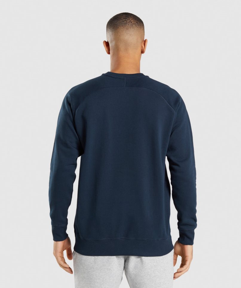 Gymshark Apollo Crew Sweatshirts Herren Navy | 74591EKNJ