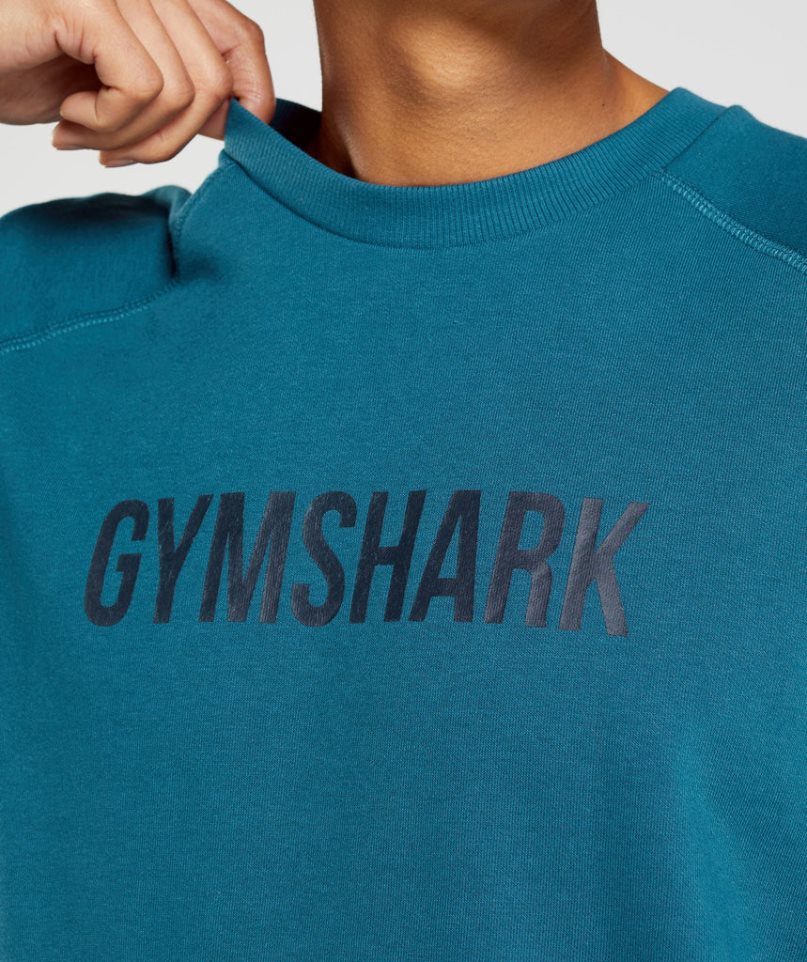 Gymshark Apollo Crew Sweatshirts Herren Türkis | 75023RSPV