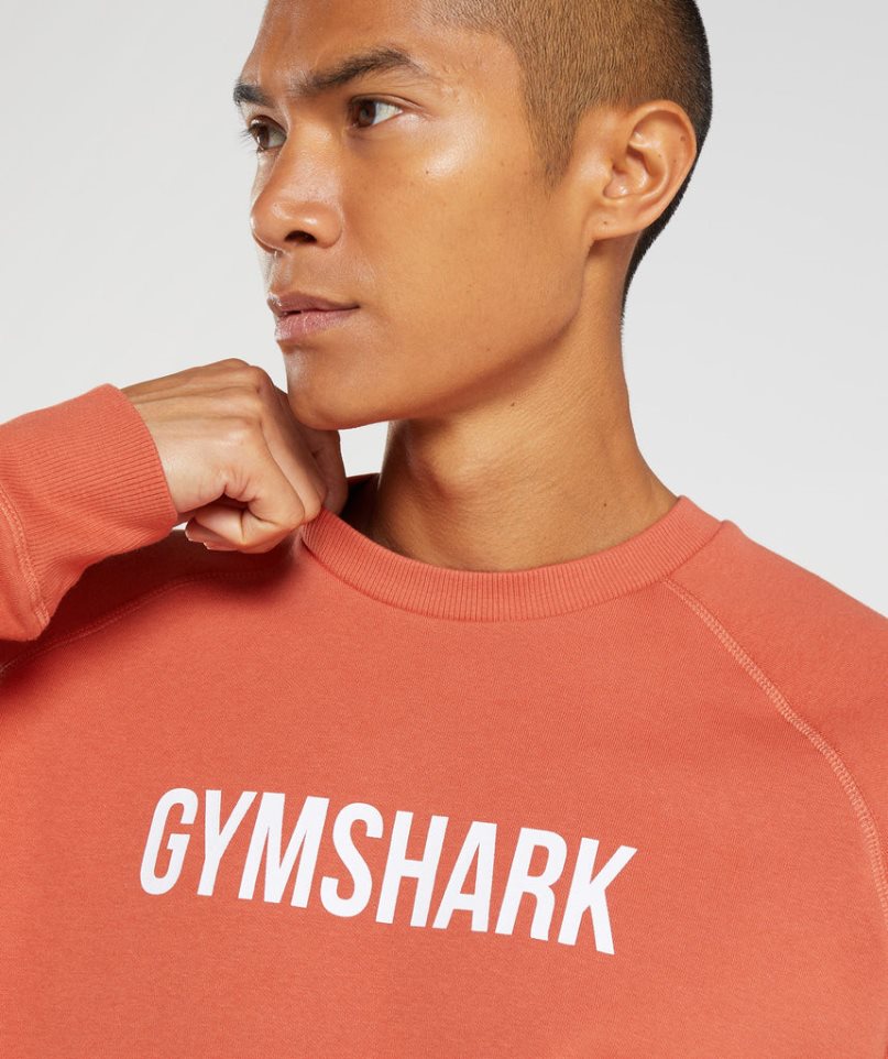 Gymshark Apollo Crew Sweatshirts Herren Orange | 78361CAKT