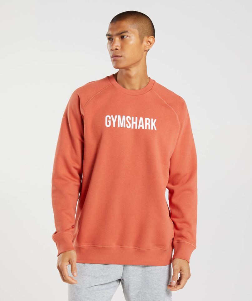 Gymshark Apollo Crew Sweatshirts Herren Orange | 78361CAKT