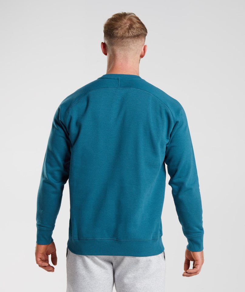 Gymshark Apollo Crew Sweatshirts Herren Türkis | 95102DGBE