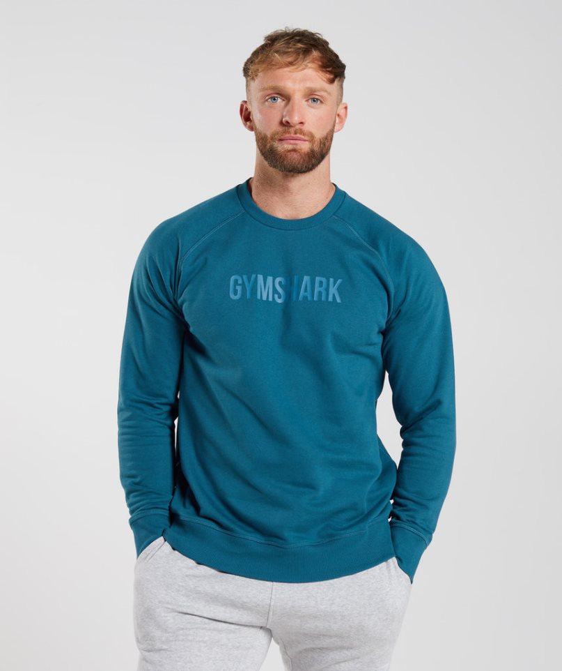 Gymshark Apollo Crew Sweatshirts Herren Türkis | 95102DGBE