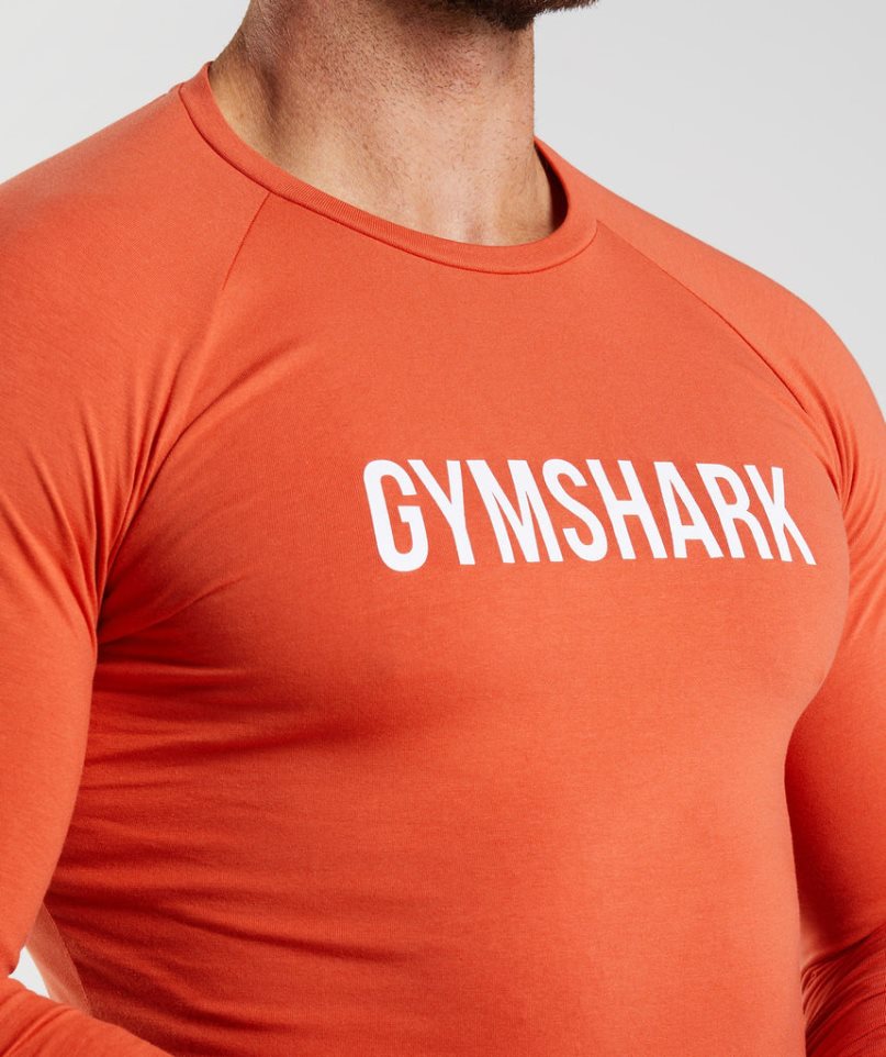 Gymshark Apollo Long Sleeve T-shirts Herren Orange | 38942NRVU