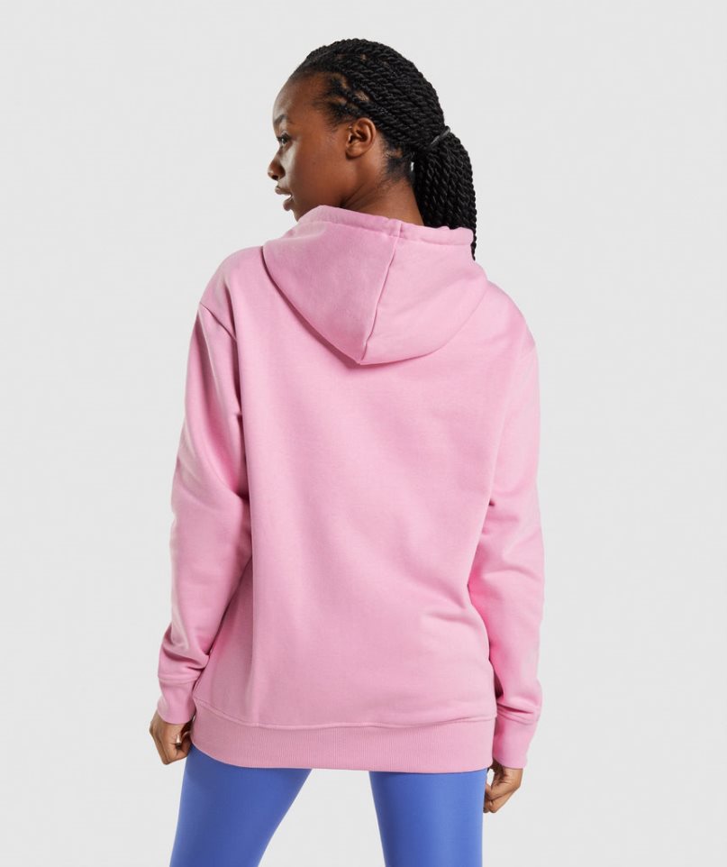 Gymshark Apollo Oversized Hoodie Damen Rosa | 21589ZQGJ