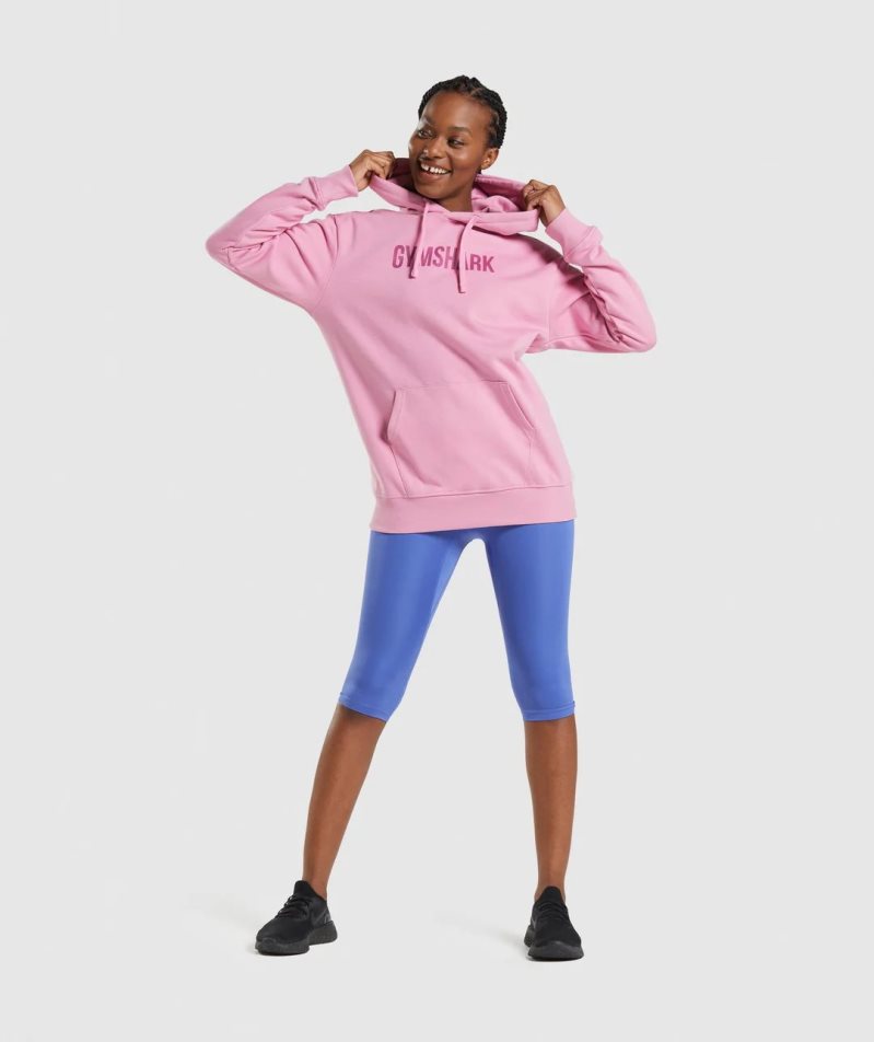 Gymshark Apollo Oversized Hoodie Damen Rosa | 21589ZQGJ