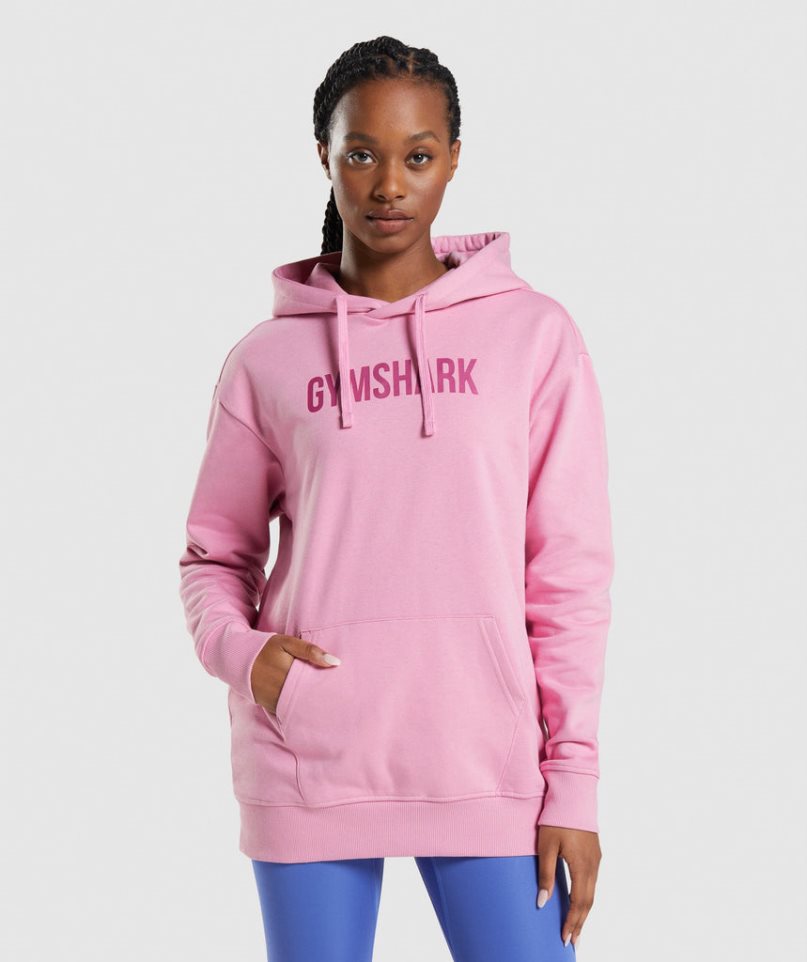 Gymshark Apollo Oversized Hoodie Damen Rosa | 21589ZQGJ