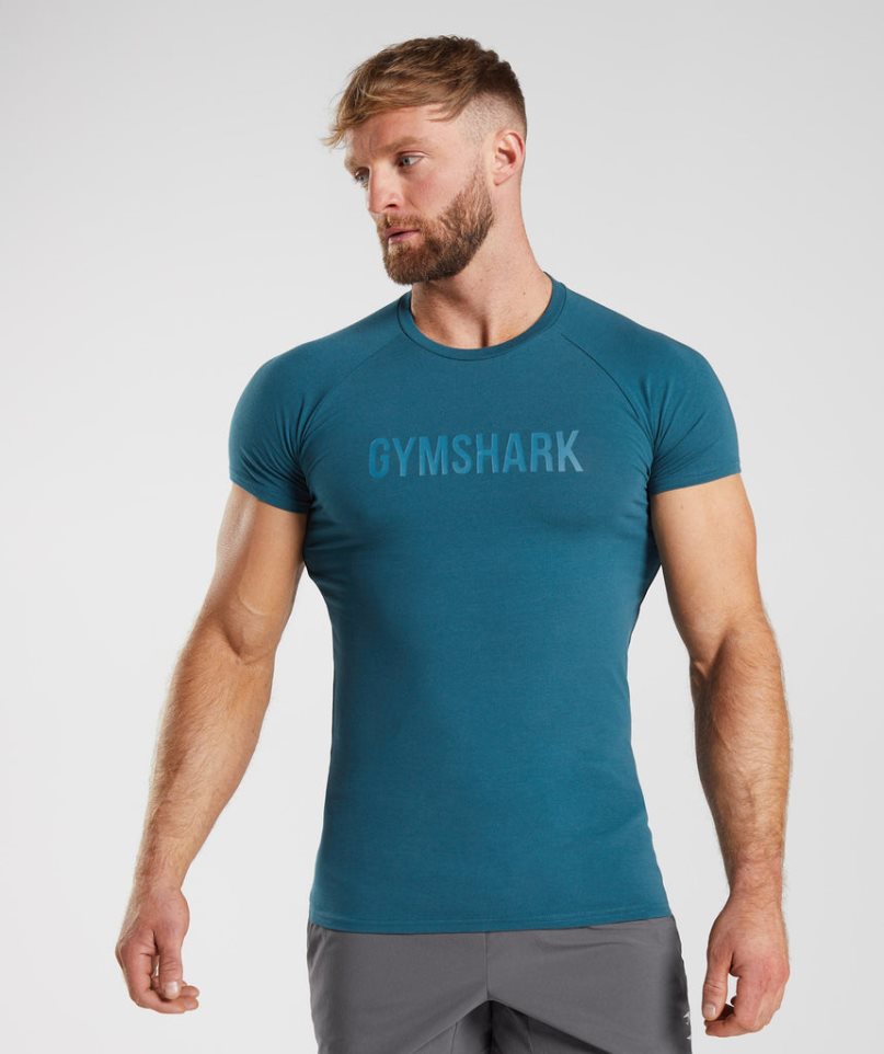 Gymshark Apollo T-shirts Herren Blau | 47385PXVI