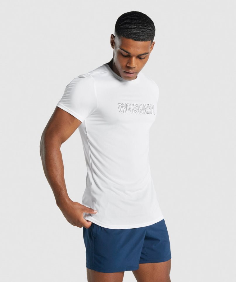 Gymshark Arrival Graphic T-shirts Herren Weiß | 30197IXSP