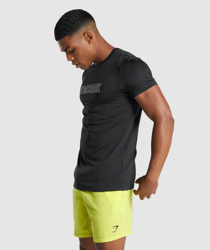 Gymshark Arrival Graphic T-shirts Herren Schwarz | 80635TQGR