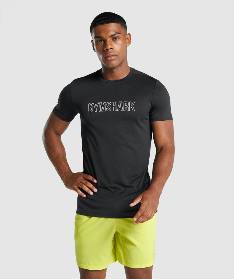 Gymshark Arrival Graphic T-shirts Herren Schwarz | 80635TQGR