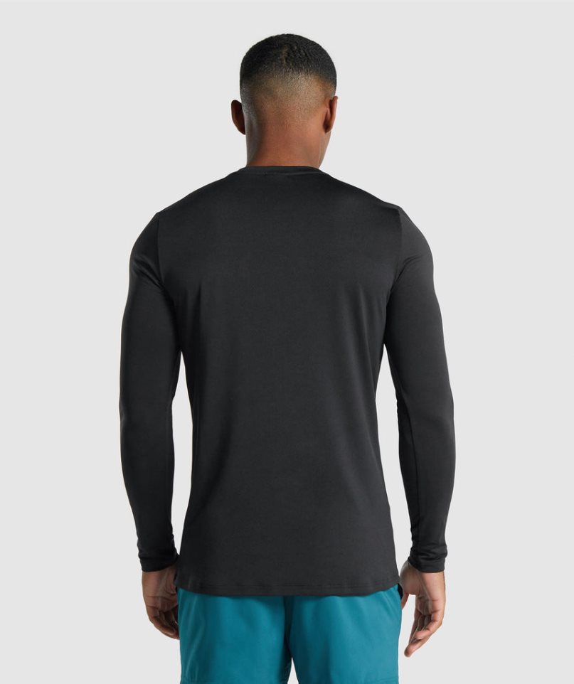 Gymshark Arrival Long Sleeve Graphic T-shirts Herren Schwarz | 84053VLSK