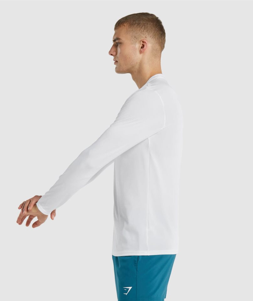 Gymshark Arrival Long Sleeve T-shirts Herren Weiß | 13624PVDT