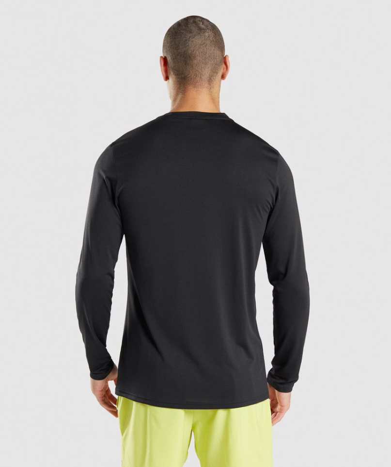 Gymshark Arrival Long Sleeve T-shirts Herren Schwarz | 38164RCPY