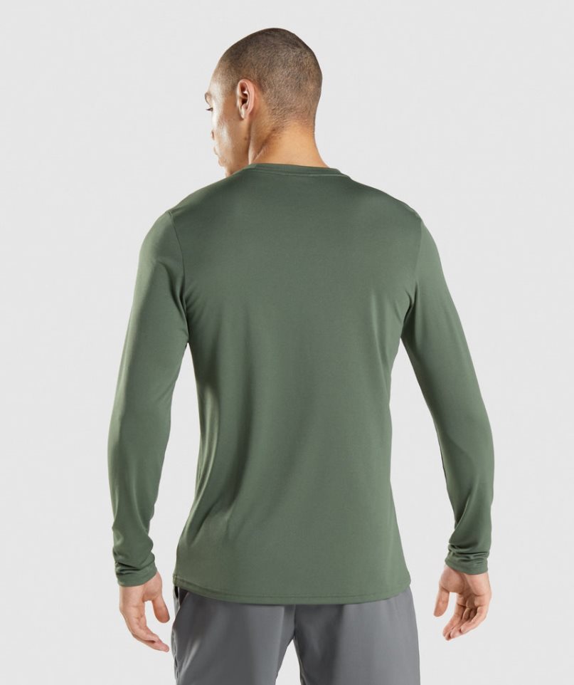 Gymshark Arrival Long Sleeve T-shirts Herren Grün | 73601NMJU