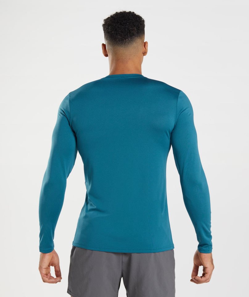 Gymshark Arrival Long Sleeve T-shirts Herren Blau | 83164YRIF