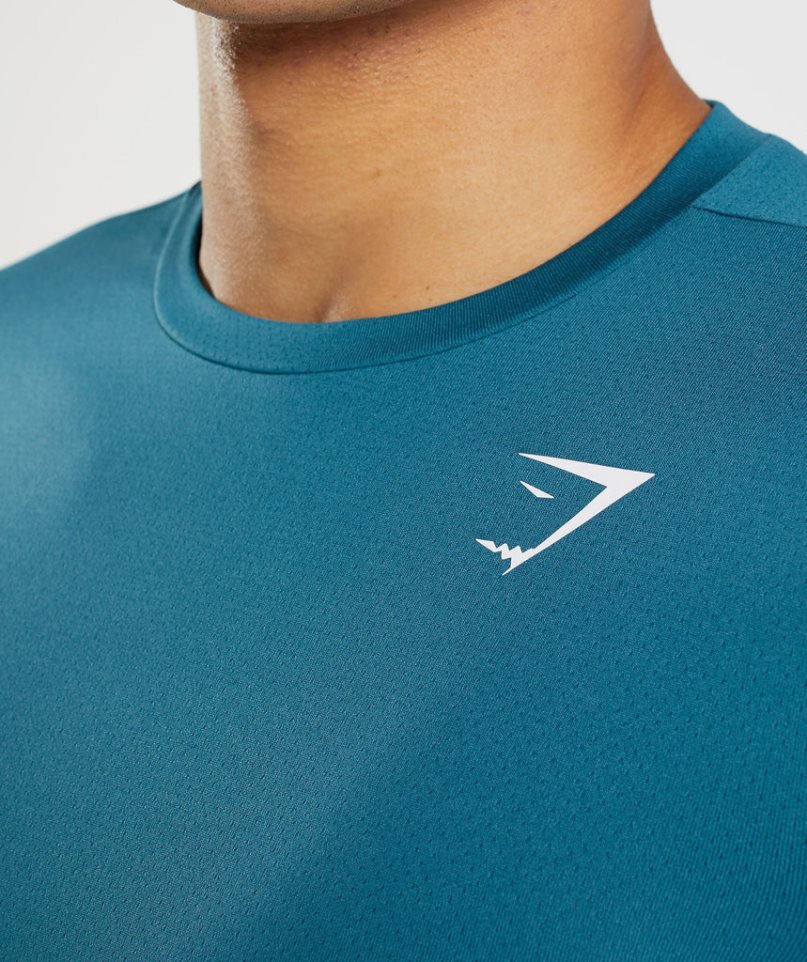 Gymshark Arrival Long Sleeve T-shirts Herren Blau | 83164YRIF