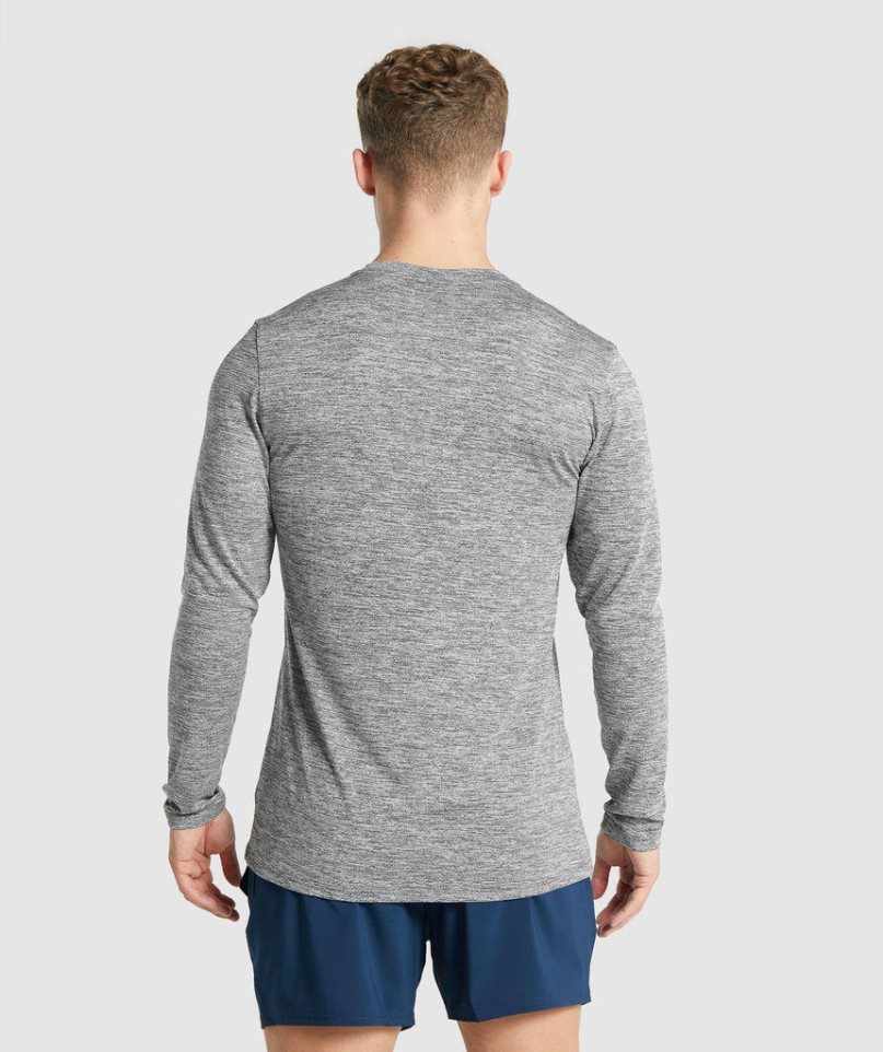 Gymshark Arrival Marl Long Sleeve T-shirts Herren Grau | 09473BGUN