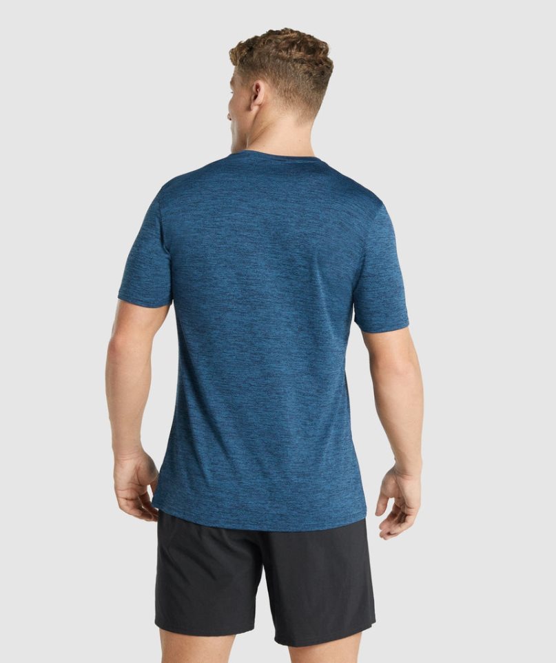 Gymshark Arrival Marl T-shirts Herren Navy | 85924XFRK