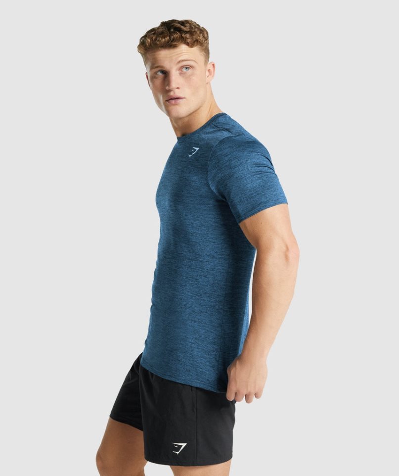 Gymshark Arrival Marl T-shirts Herren Navy | 85924XFRK