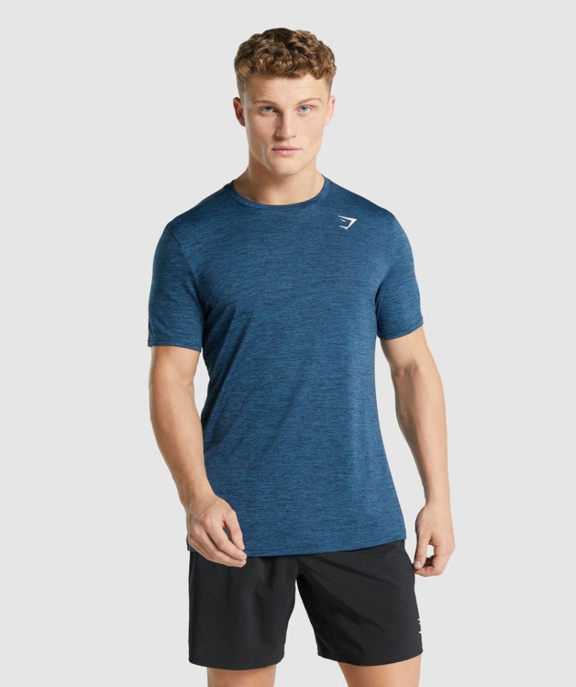 Gymshark Arrival Marl T-shirts Herren Navy | 85924XFRK