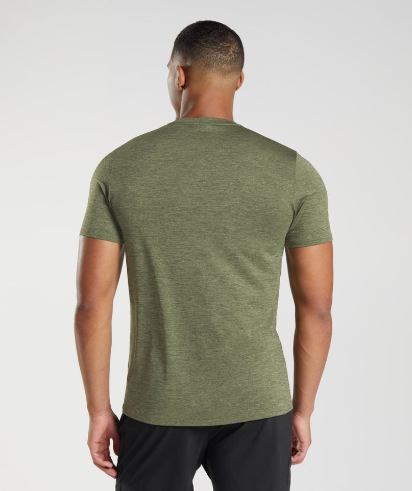 Gymshark Arrival Marl T-shirts Herren Olivgrün | 92643DFUO