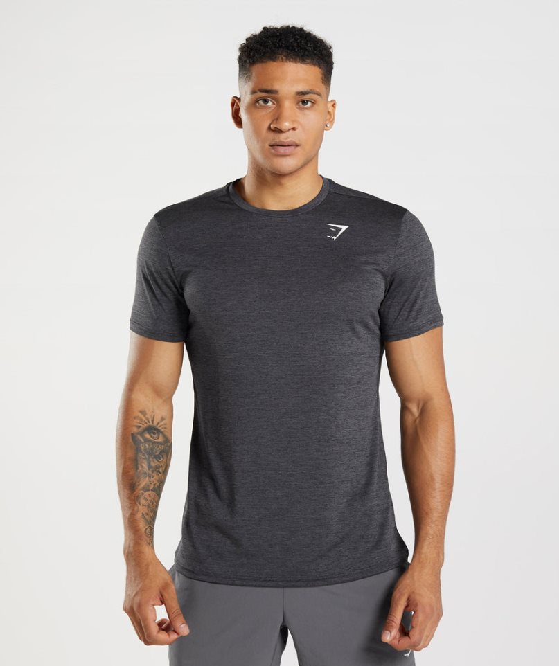 Gymshark Arrival Marl T-shirts Herren Schwarz | 28916CVIF