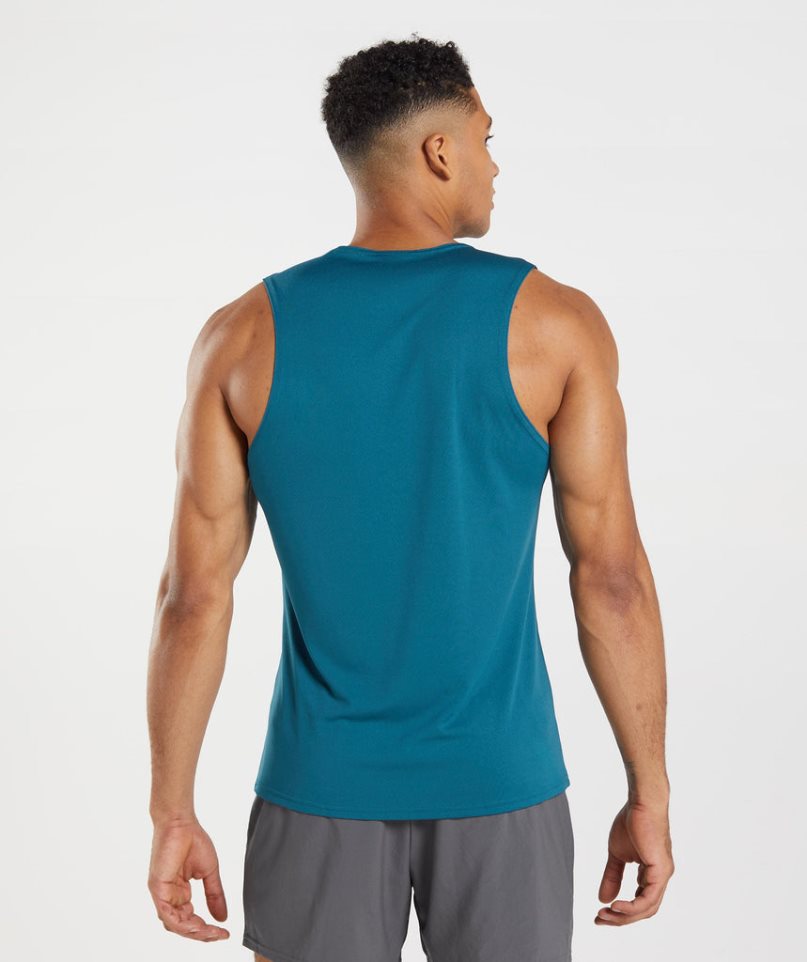 Gymshark Arrival Muskelshirt Herren Blau | 91823GVDC