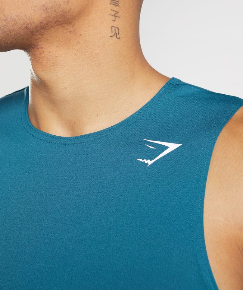 Gymshark Arrival Muskelshirt Herren Blau | 91823GVDC