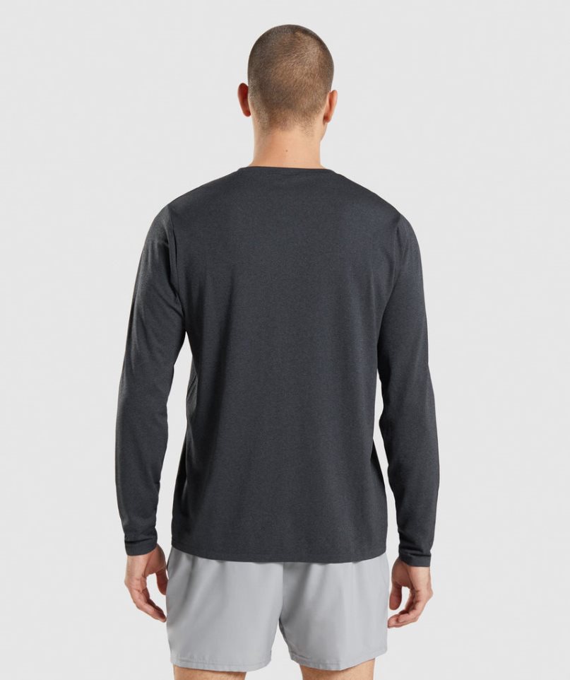 Gymshark Arrival Seamless Long Sleeve T-shirts Herren Schwarz | 52837CYBJ