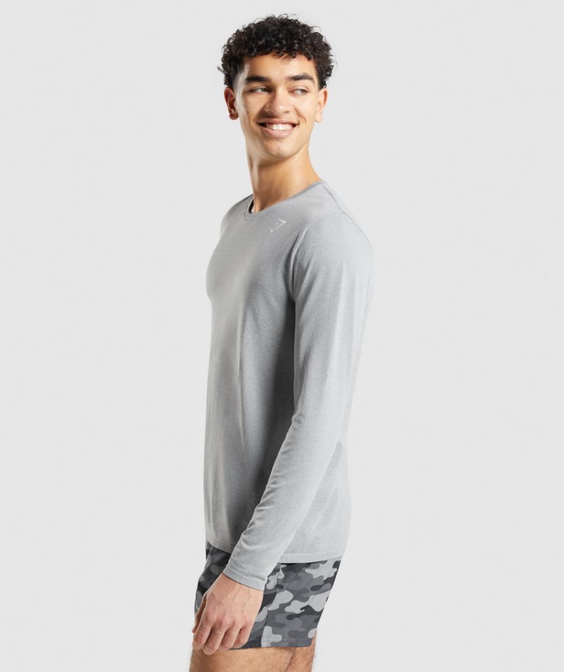 Gymshark Arrival Seamless Long Sleeve T-shirts Herren Grau | 89106PQUX