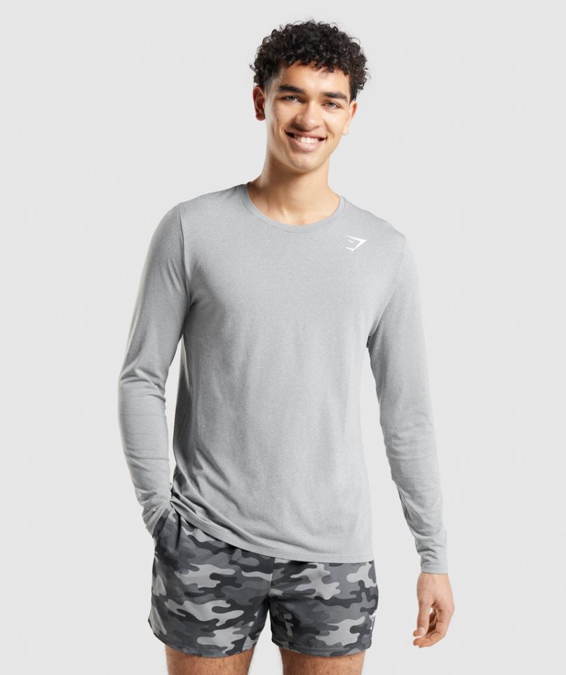 Gymshark Arrival Seamless Long Sleeve T-shirts Herren Grau | 89106PQUX