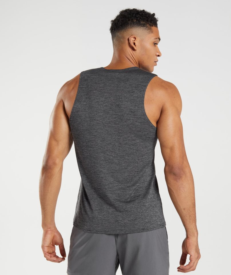 Gymshark Arrival Slim Marl Muskelshirt Herren Schwarz | 21963WIAS