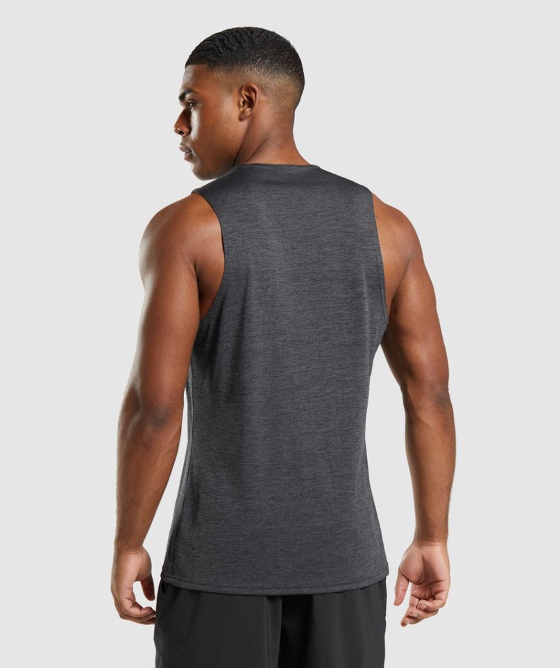 Gymshark Arrival Slim Marl Muskelshirt Herren Schwarz | 23460FOLM